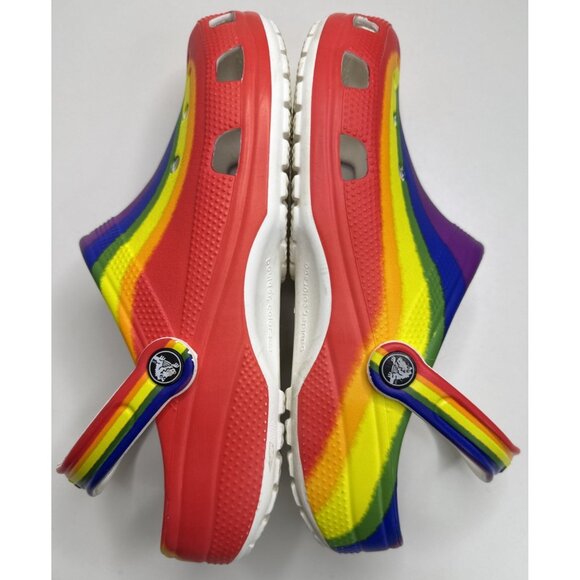 Crocs Classic Rainbow Dye Graphic Slip Resistant Clogs Size Men 10 Women’s 12 - Picture 8 of 12